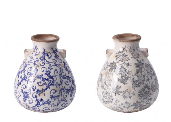 Vaso in ceramica Joey – Blu, Grigio