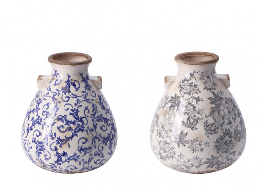 Vaso in ceramica Joey – Blu, Grigio