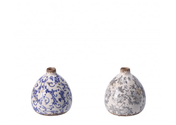 Vaso in ceramica Joey – Blu e Grigio