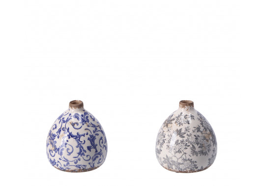 Vaso in ceramica Joey – Blu e Grigio